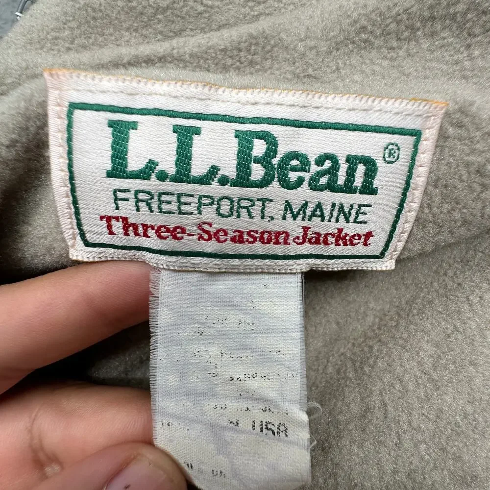 Vintage LL Bean Three Season Jacket Mens XXL Navy Lined Bomber Full Zip